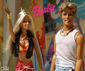 yapboz Barbie a Ken v létě